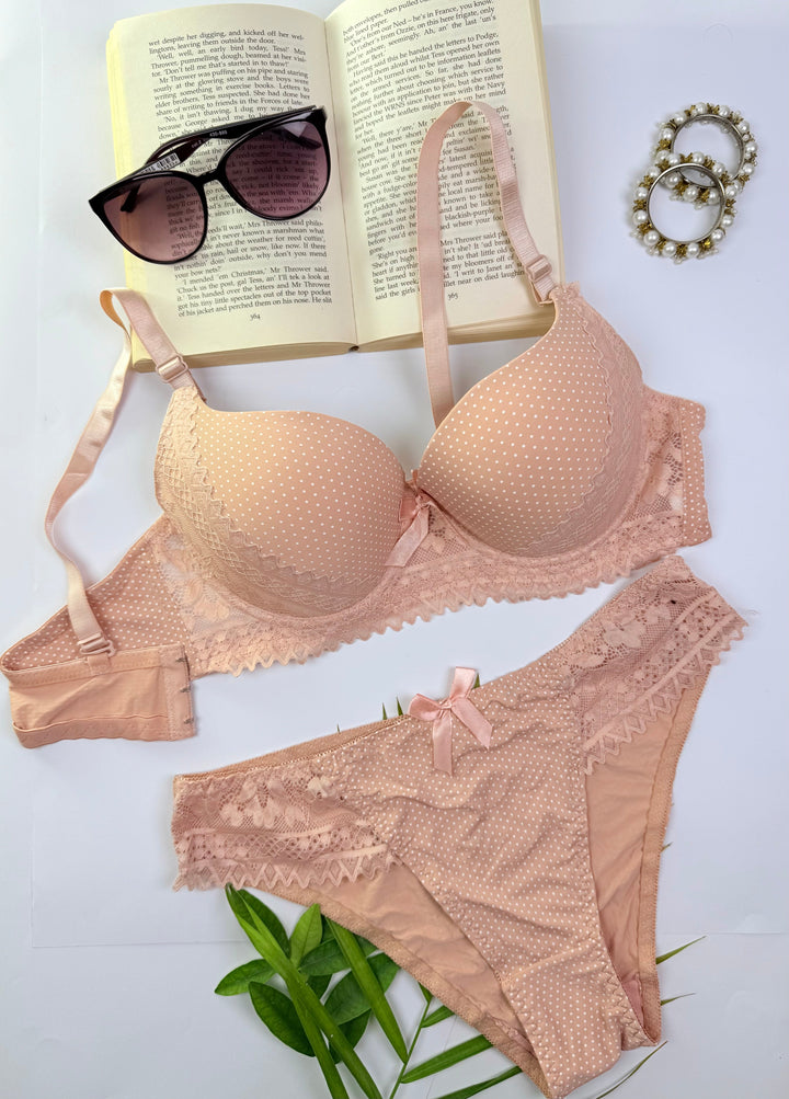 Midnight Dots Lace Lingerie Set Lish Blish