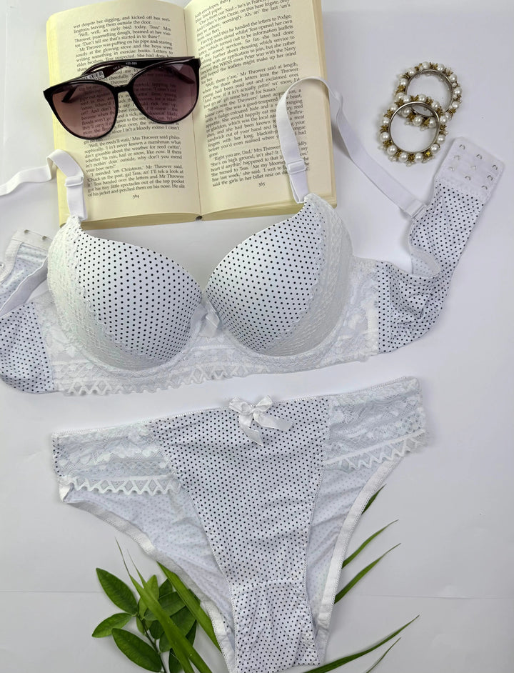 Midnight Dots Lace Lingerie Set Lish Blish