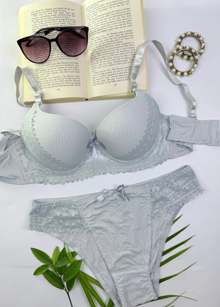 Midnight Dots Lace Lingerie Set Lish Blish