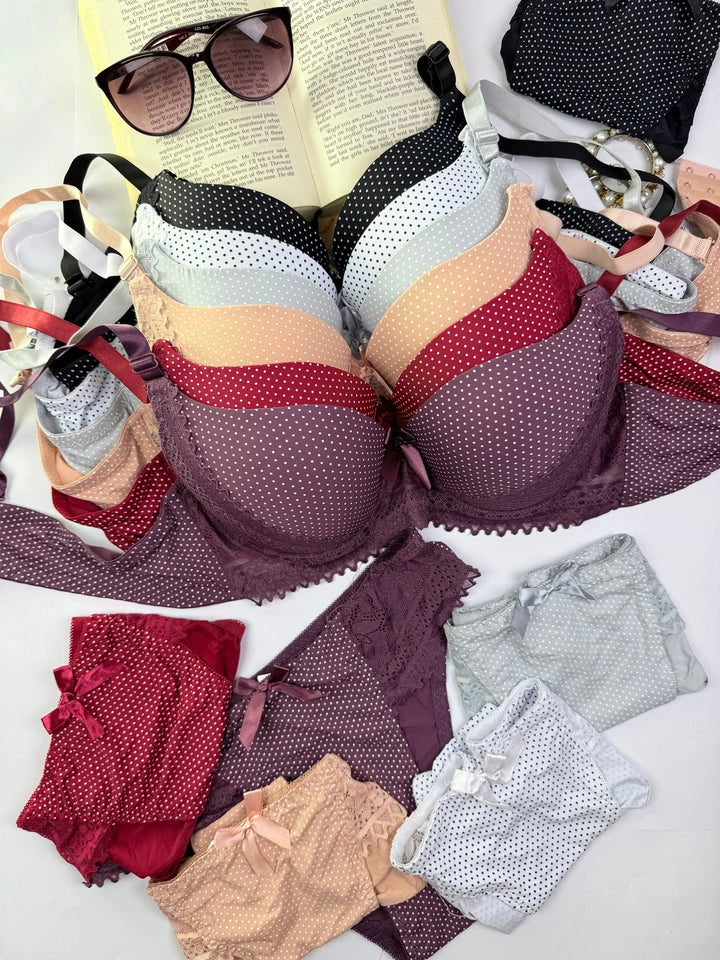 Midnight Dots Lace Lingerie Set Lish Blish