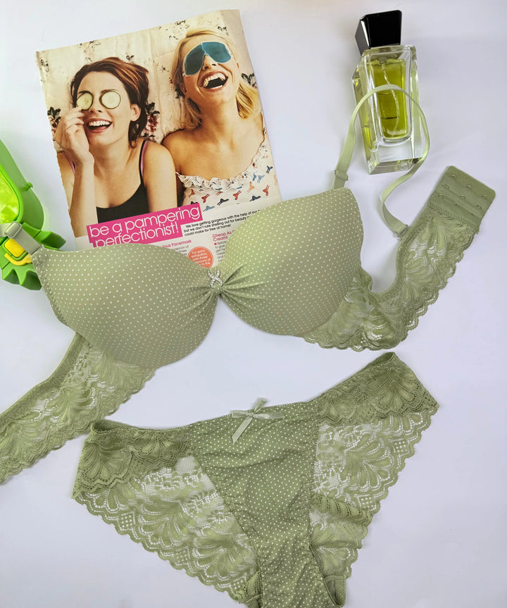 Mini Dots Push Up Bra Set Lish Blish