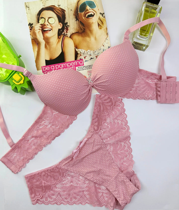 Mini Dots Push Up Bra Set Lish Blish