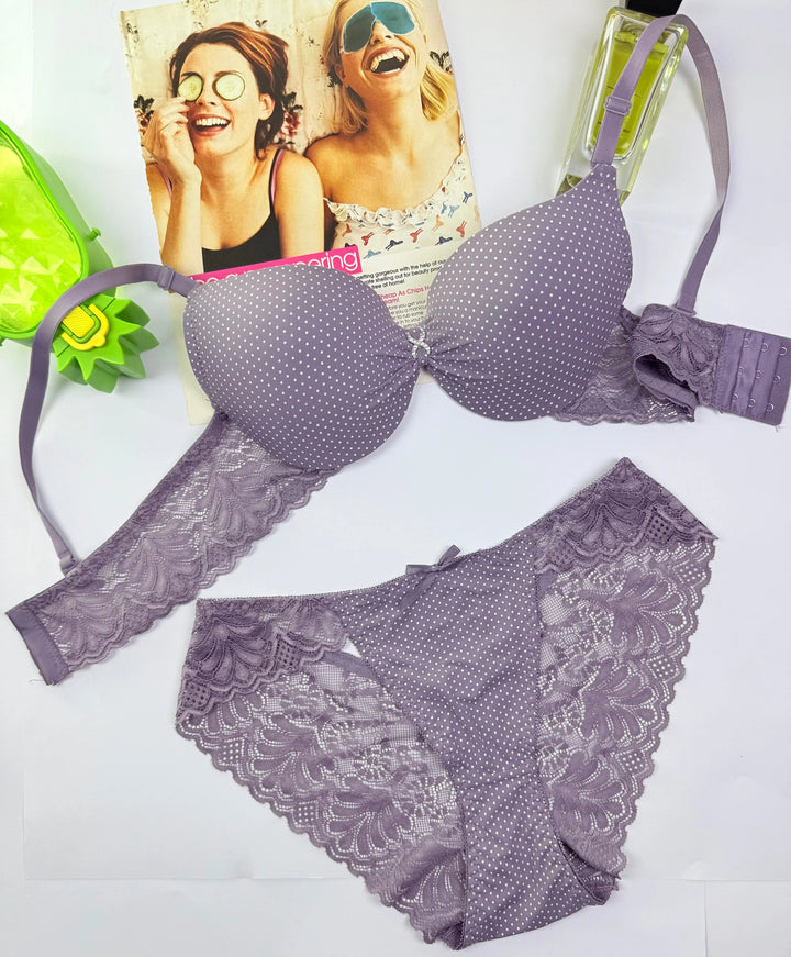 Mini Dots Push Up Bra Set Lish Blish