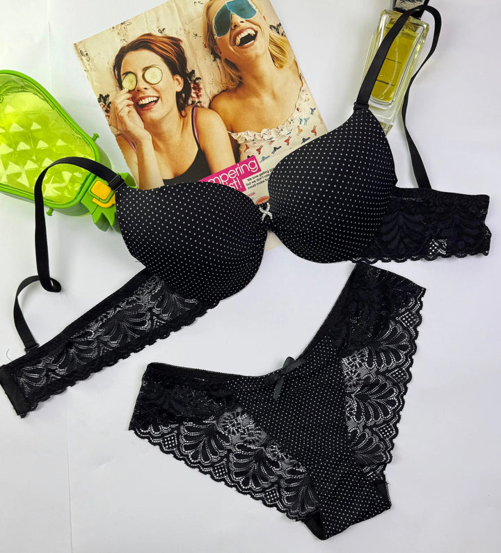 Mini Dots Push Up Bra Set Lish Blish