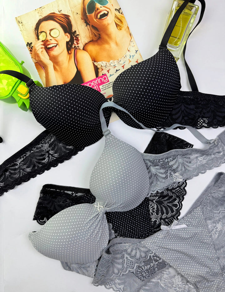 Mini Dots Push Up Bra Set Lish Blish