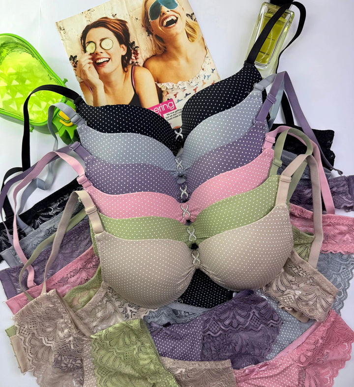 Mini Dots Push Up Bra Set Lish Blish