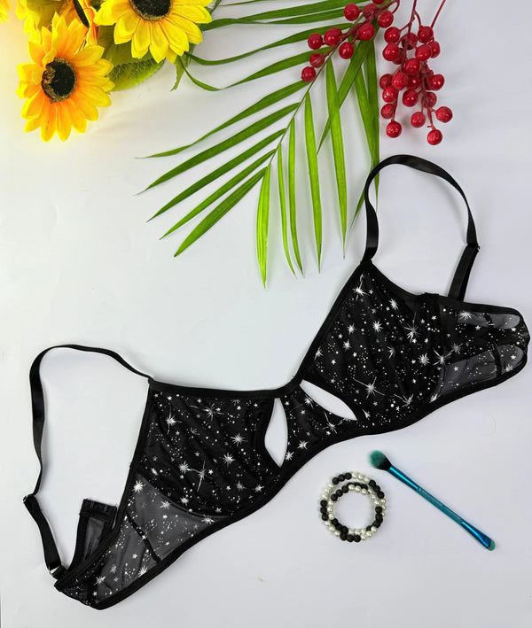 Black Fancy Net Bra Lish Blish