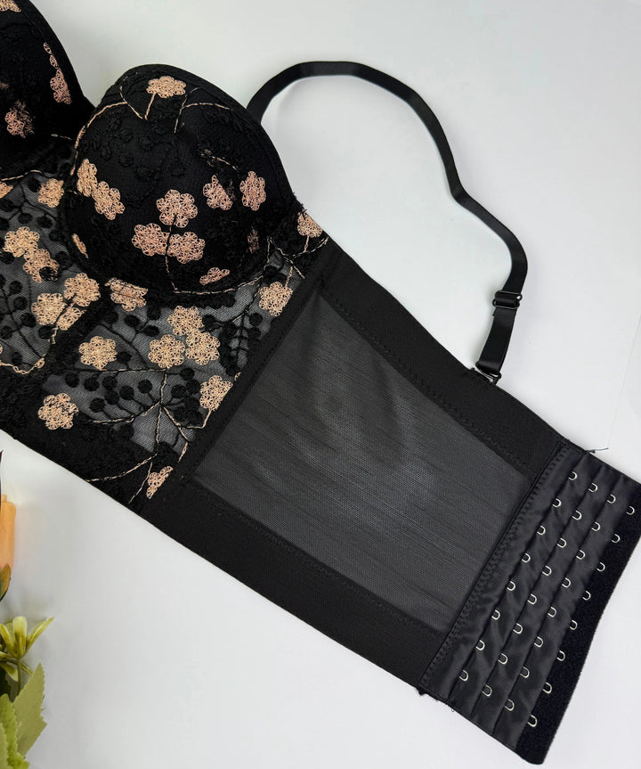 Floral Mesh Longline Bra Lish Blish