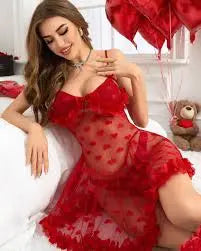 Red Temptation Nighty Set Lish Blish